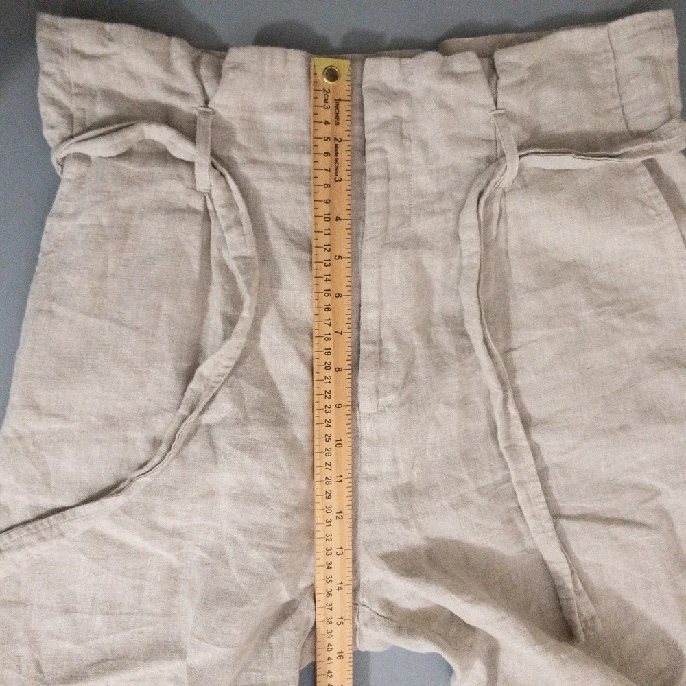 Reformation Linen Pants Womens Size 12 (35x26) Beige Tie Casual Neutral Norman